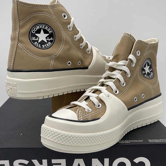 Converse Men’s CTAS CONSTRUCT HI ROASTED/BLACK/EGRET A03876C Platforms Sneakers - Picture 9 of 16